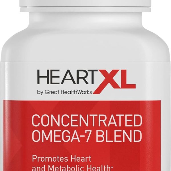 HeartXL High Potency Omega-7 Blend Cardiovascular Health Support - Promotes Healthy Metabolism - Gluten-Free Heart Health Supplement - 30 Soft Gels
